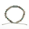Feather Grey + Malachite Beads